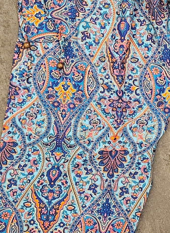Silk Harem Pants Ishtar Goddess - Blue/Pink/Orange