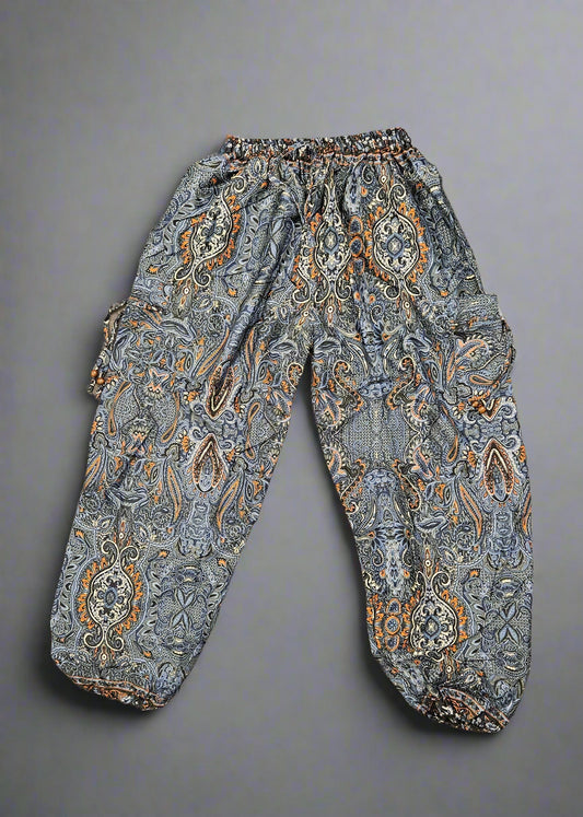 Silk Harem Pants Ishtar Goddess - Grey/Brown