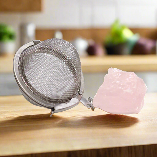 Rose Quartz Crystal Tea Strainer: SELF-LOVE & PEACE