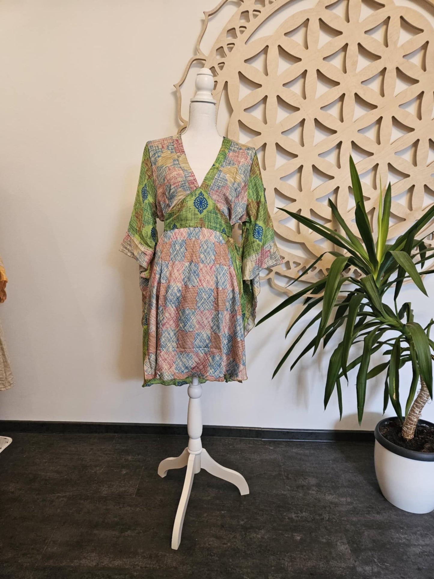 DANA Short Dress / Tunic - Upcycled Silk 4 L/XL