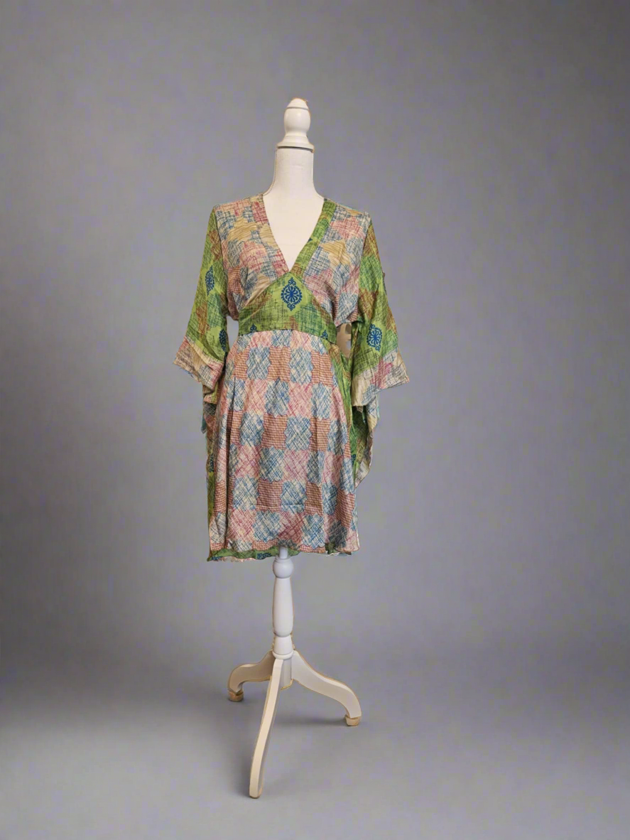 DANA Short Dress / Tunic - Upcycled Silk 4 L/XL