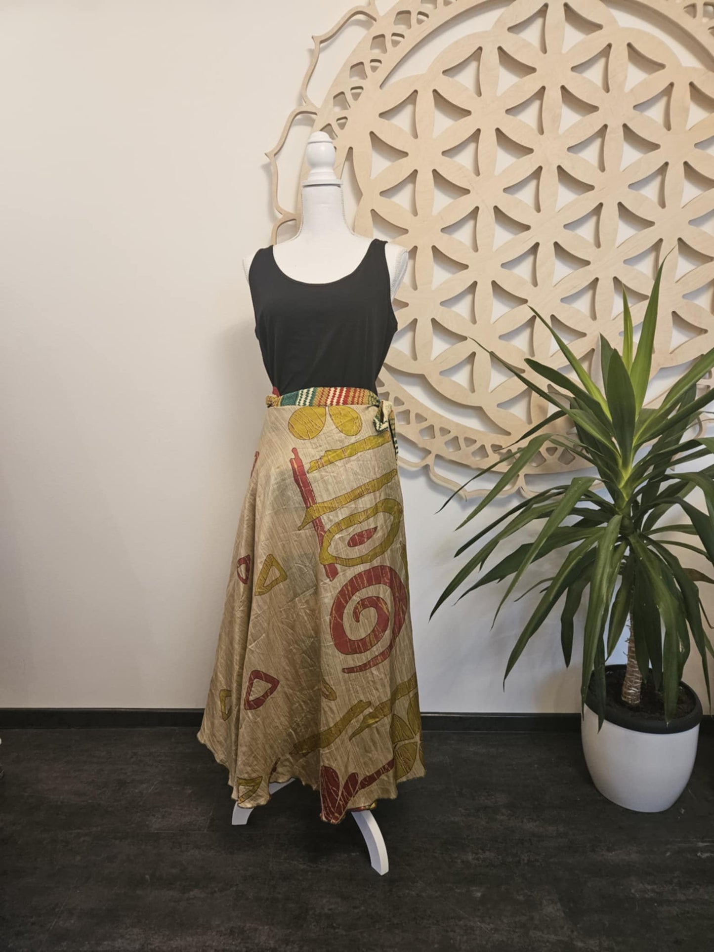 Shakti Reversible krilo – reciklirana svila Sari TEMNO ZELENA