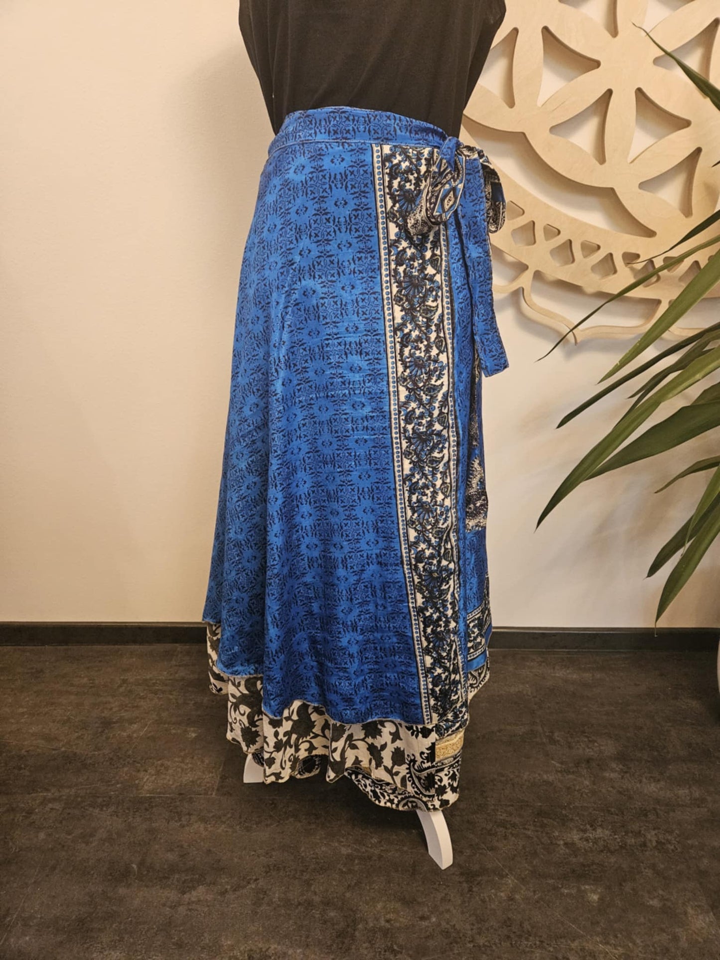 Shakti Reversible krilo – reciklirana svila Sari TEMNO ZELENA