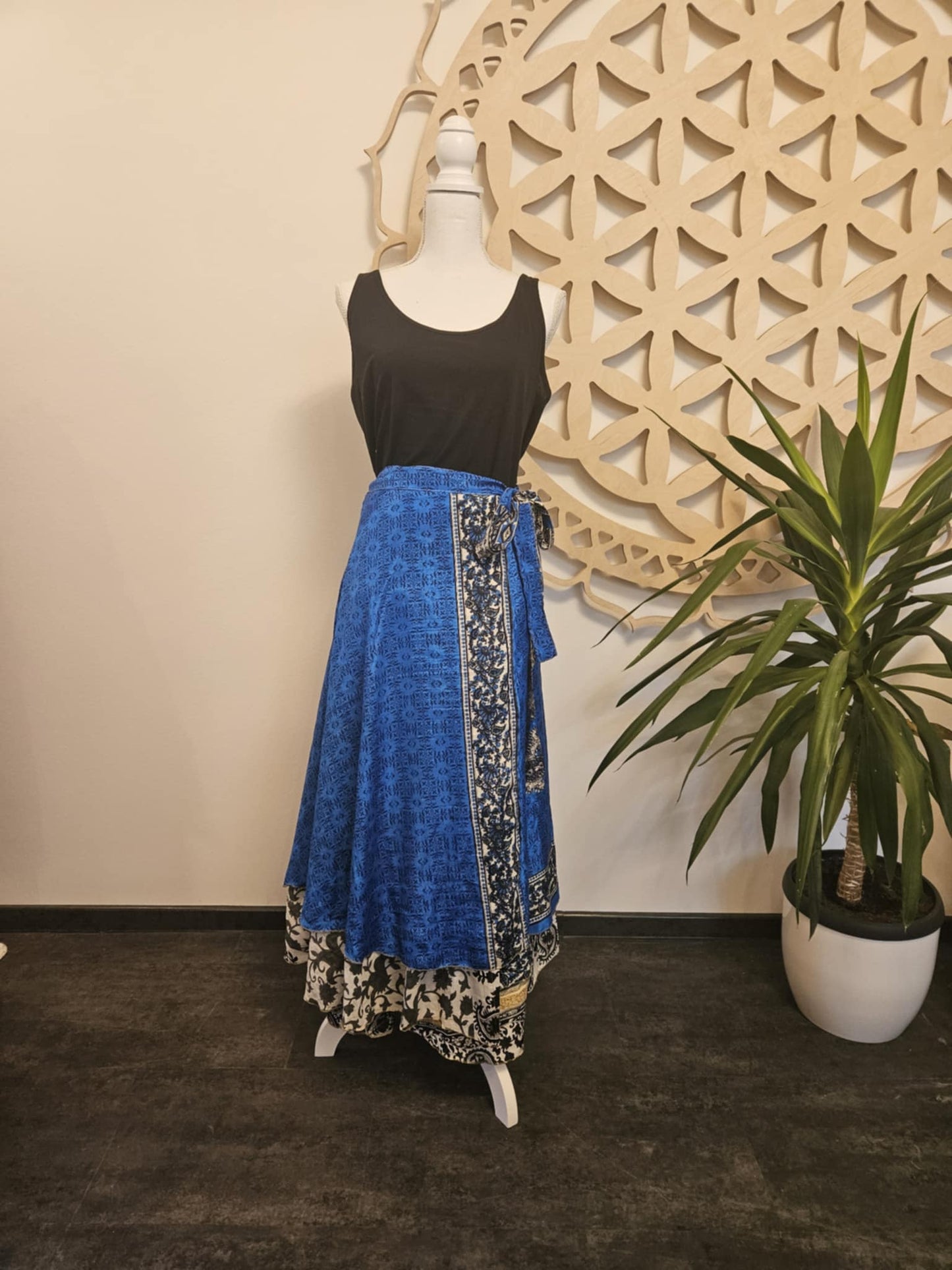 Shakti Reversible krilo – reciklirana svila Sari TEMNO ZELENA