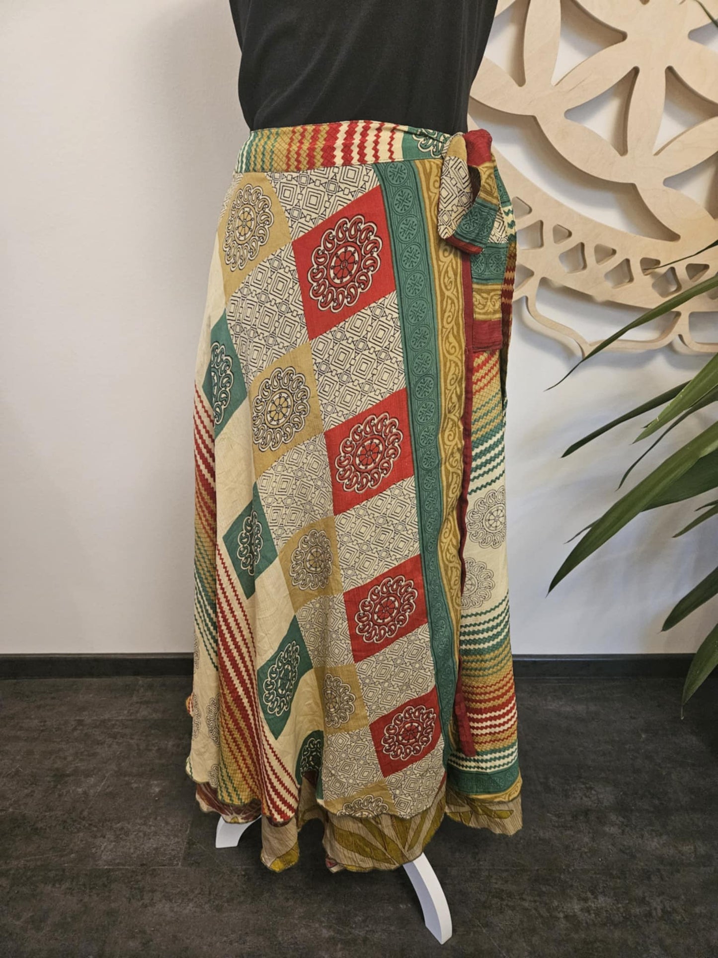 Shakti Reversible krilo – reciklirana svila Sari TEMNO ZELENA