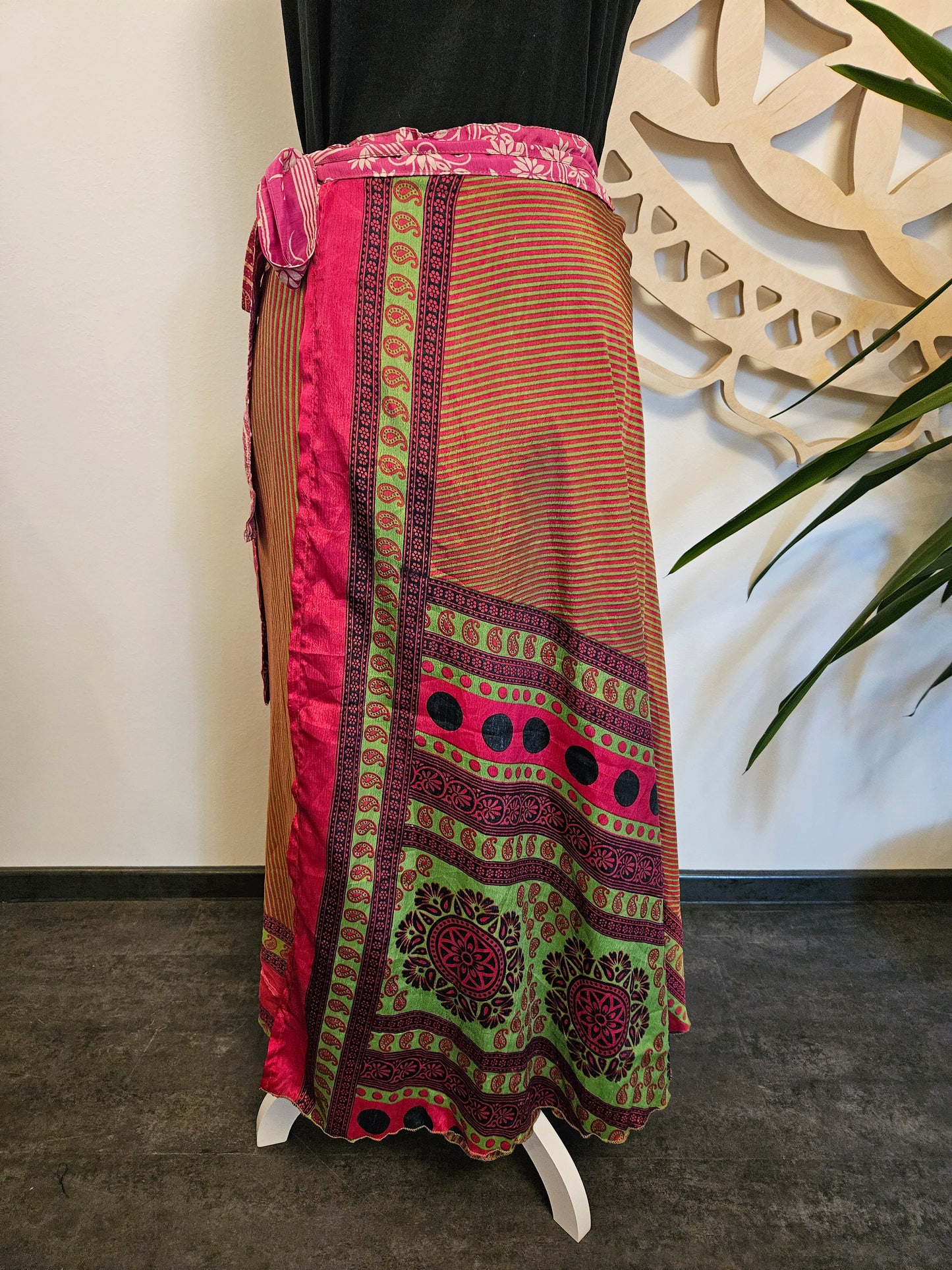 Shakti Reversible krilo – reciklirana svila Sari TEMNO ZELENA