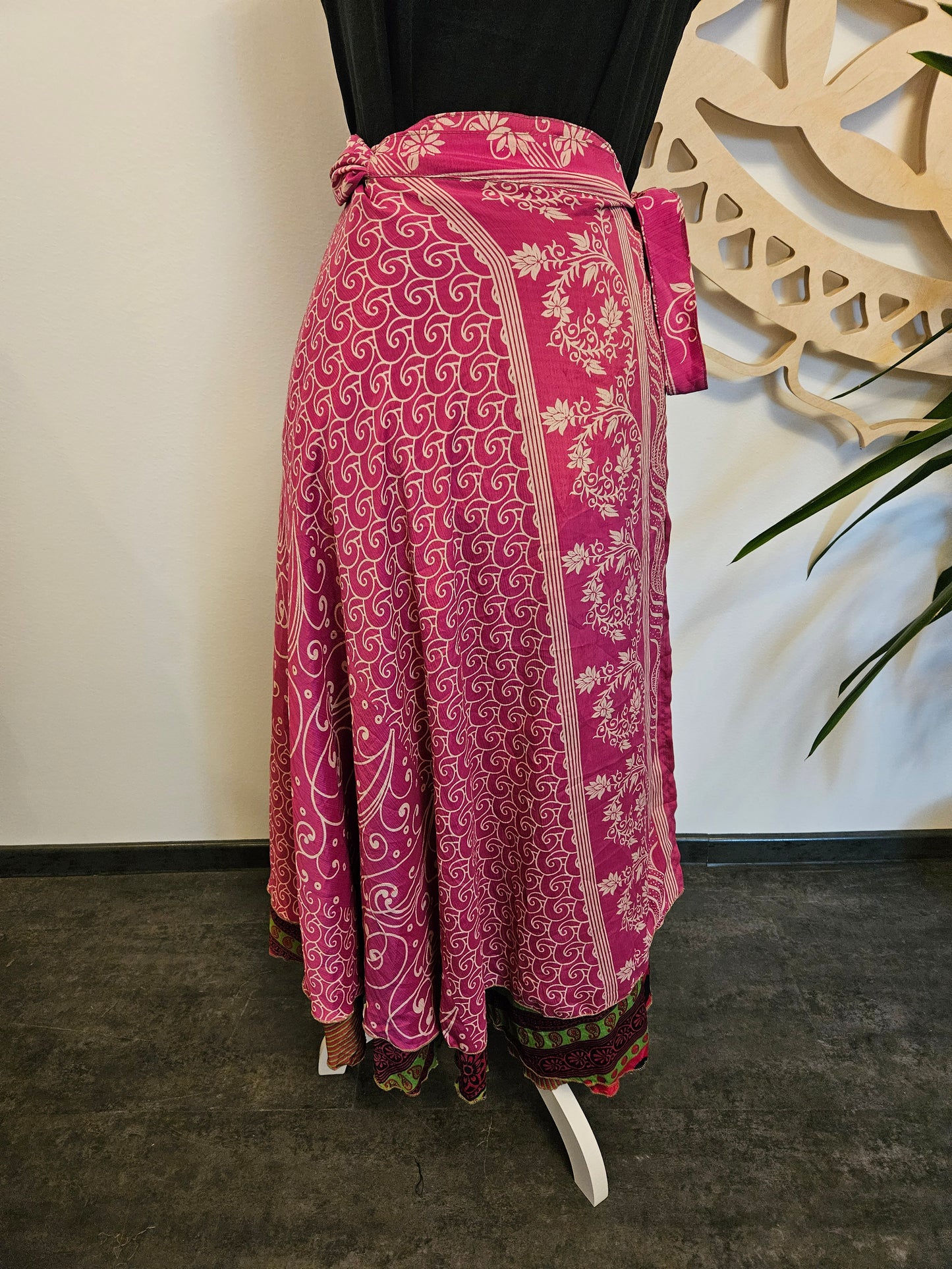 Shakti Reversible krilo – reciklirana svila Sari TEMNO ZELENA