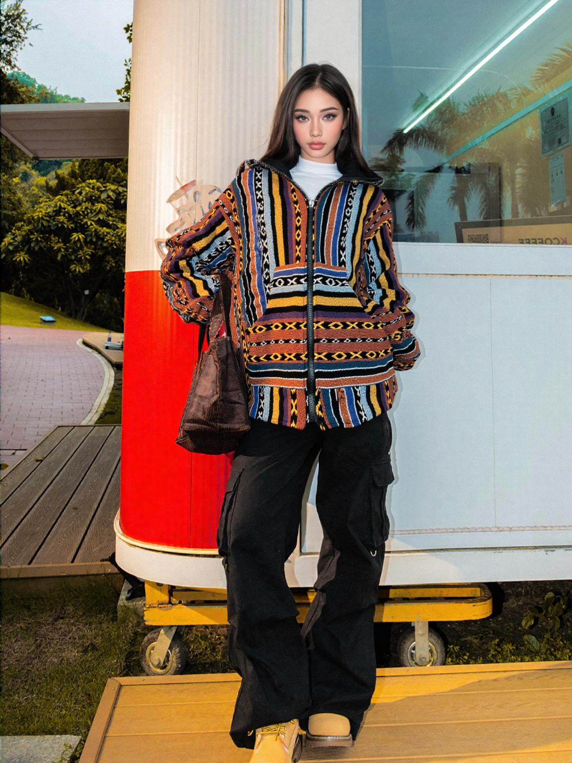 Hipi jakna RJAVA/MODRA