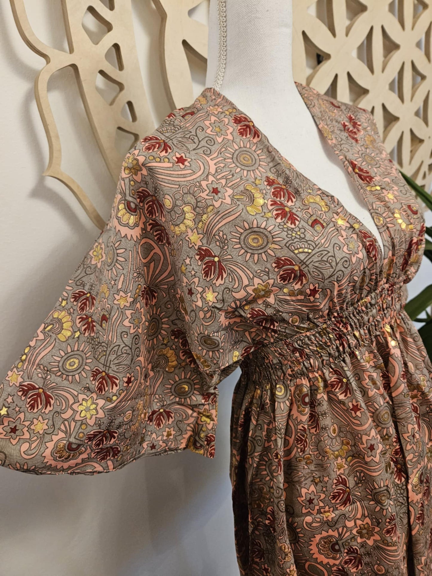 Silk Tunic Diana Goddess PINK - GREY