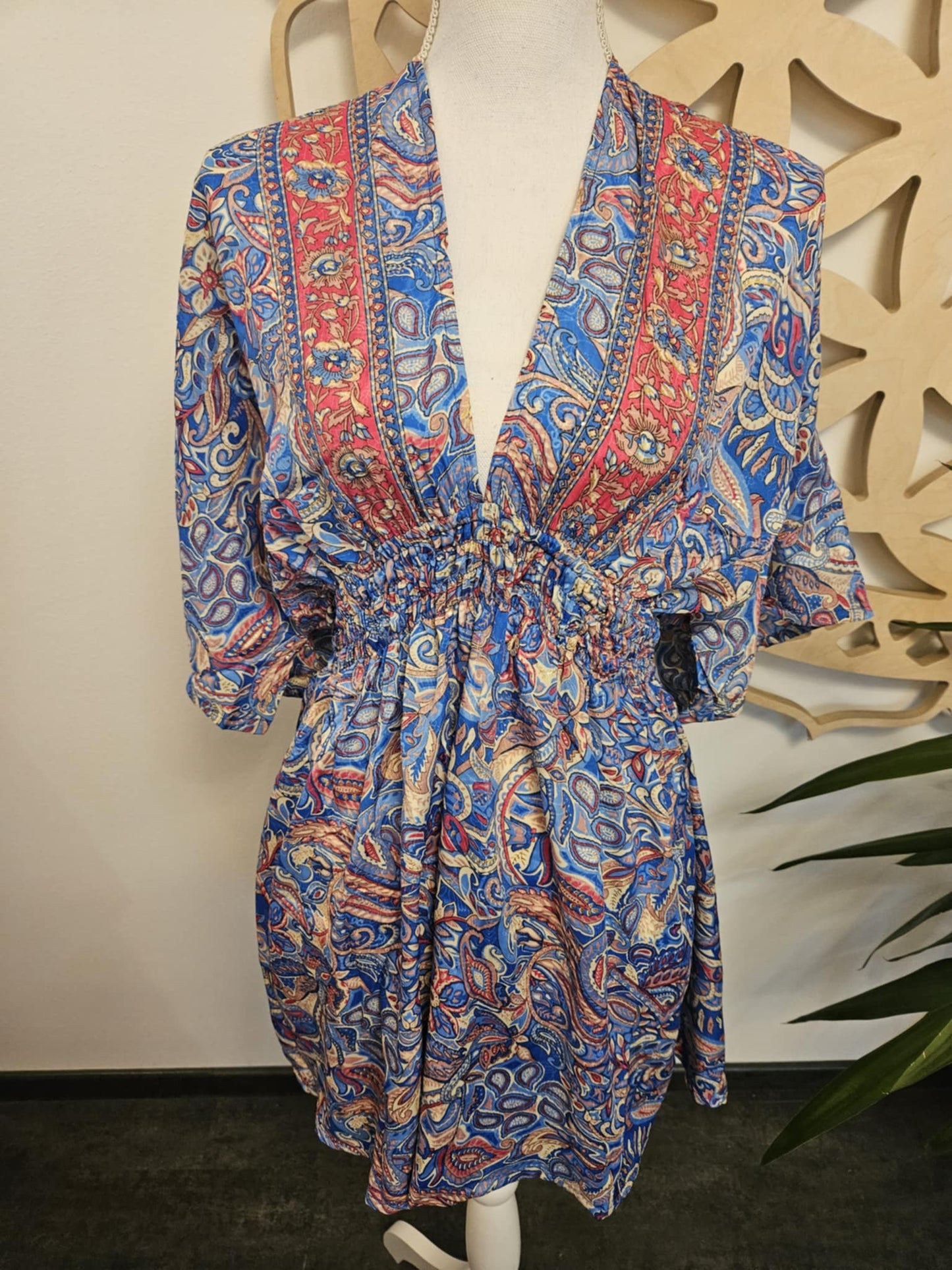 Silk Tunic Diana Goddess BLUE - PINK