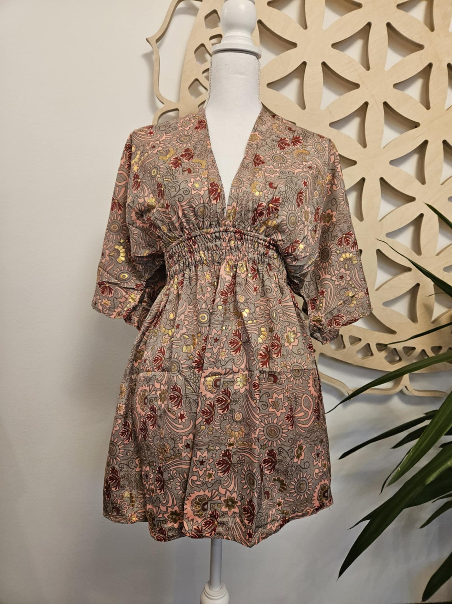 Silk Tunic Diana Goddess PINK - GREY