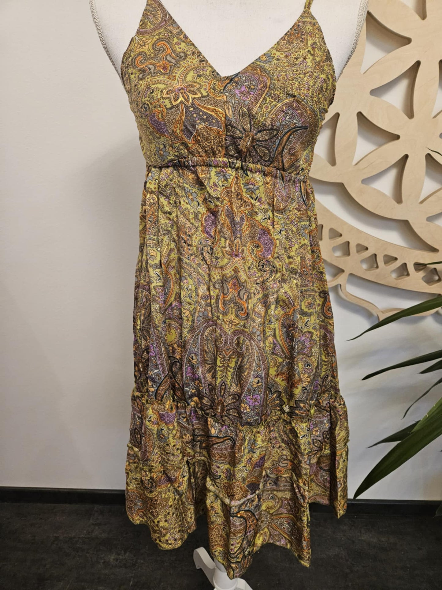 Silk Short Dress - Thalia Goddess GREEN 1