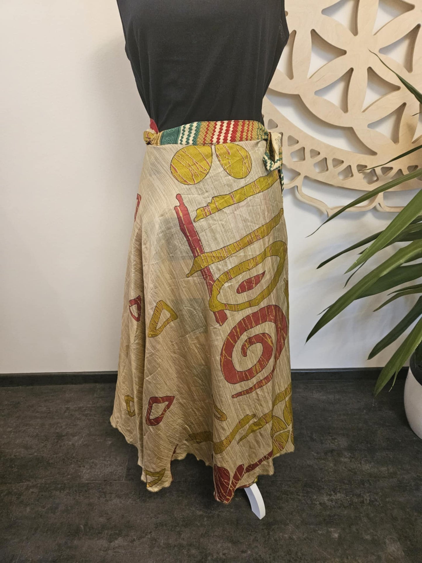 Shakti Reversible krilo – reciklirana svila Sari TEMNO ZELENA