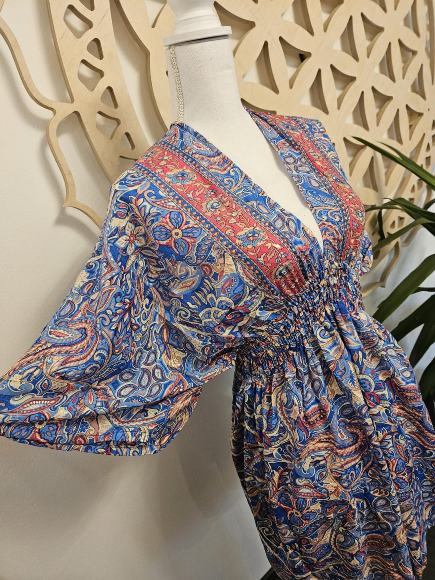 Silk Tunic Diana Goddess BLUE - PINK