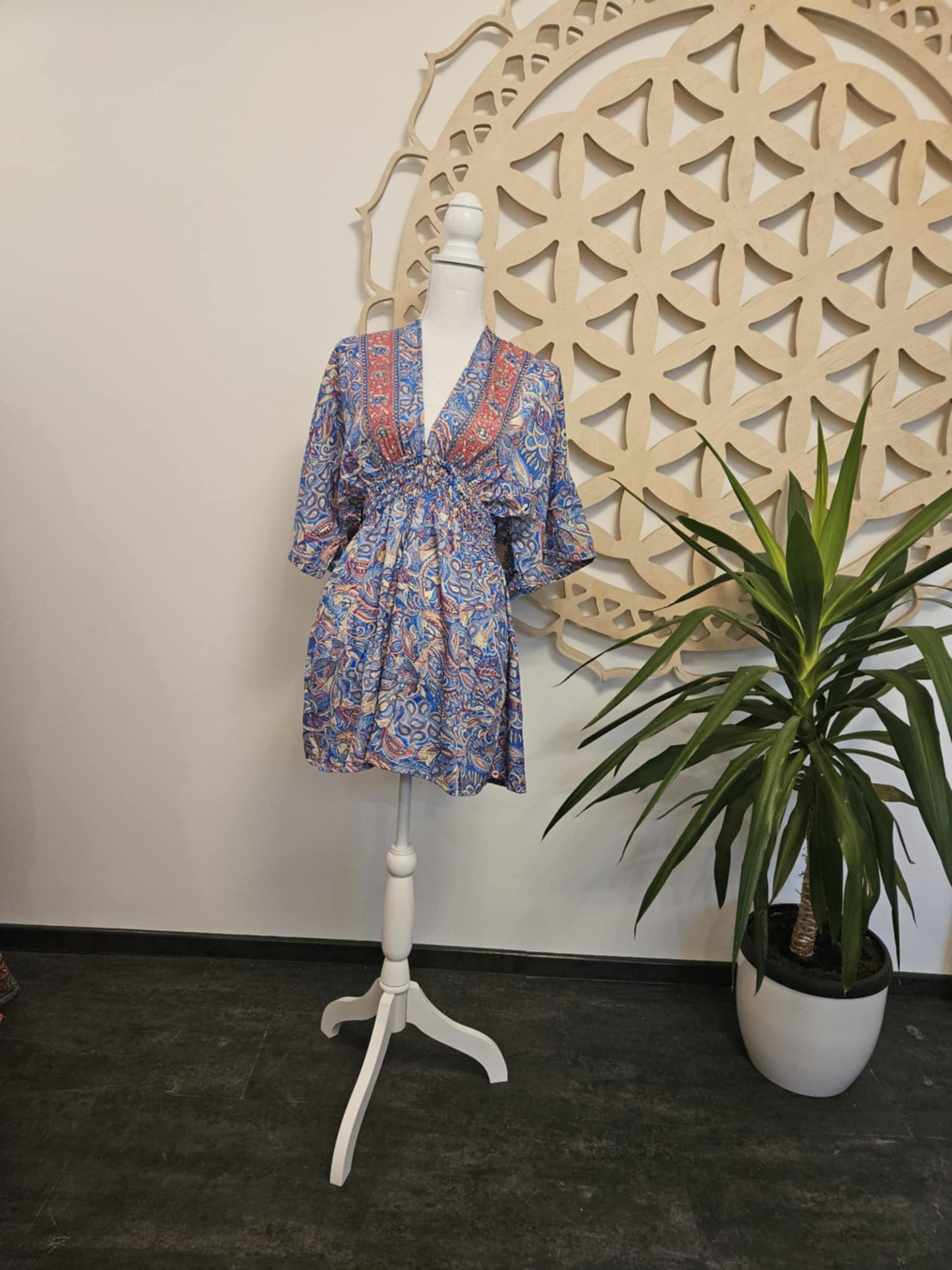 Silk Tunic Diana Goddess BLUE - PINK