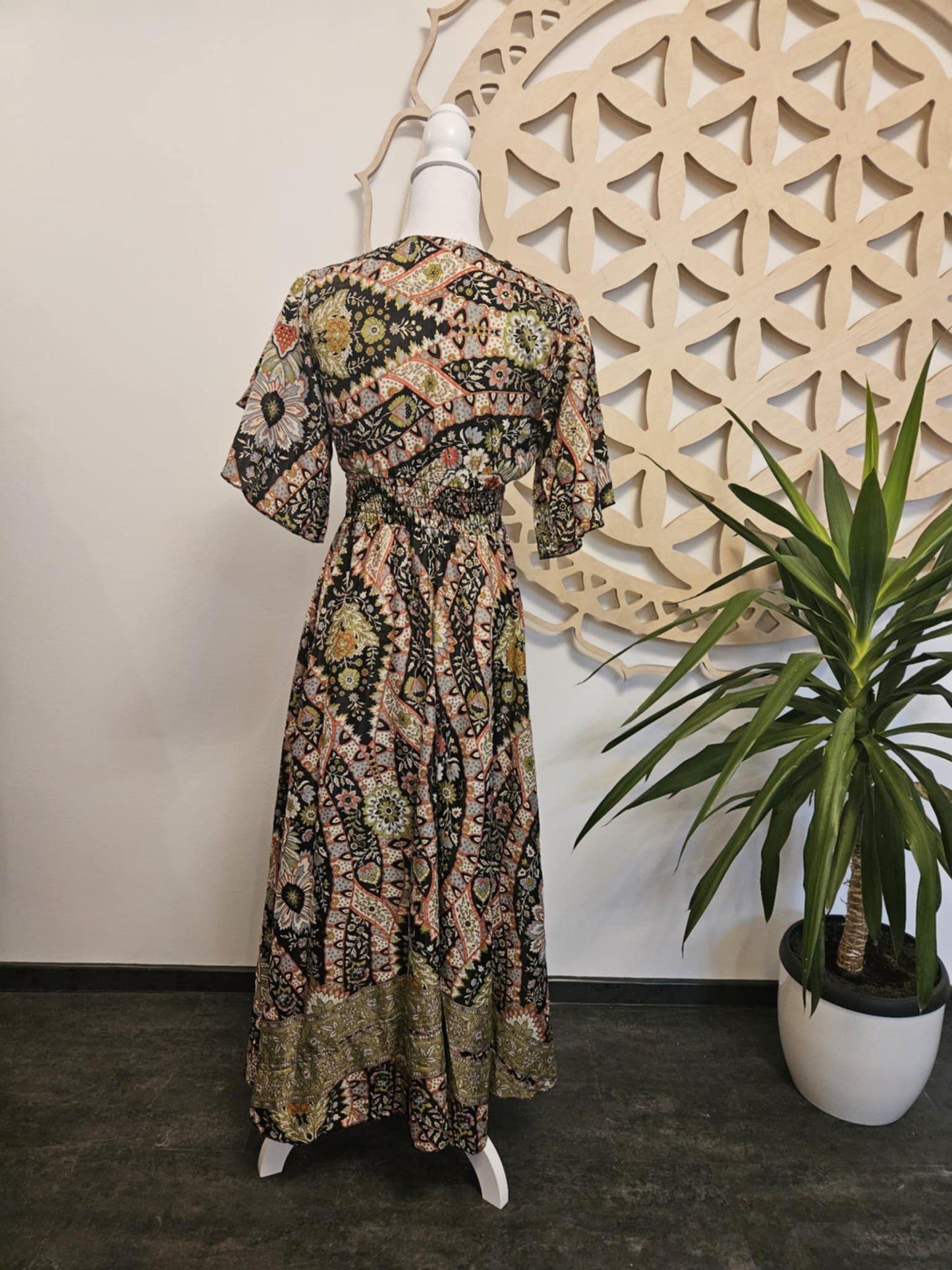 Silk Long Dress - Aurora Goddess BLACK