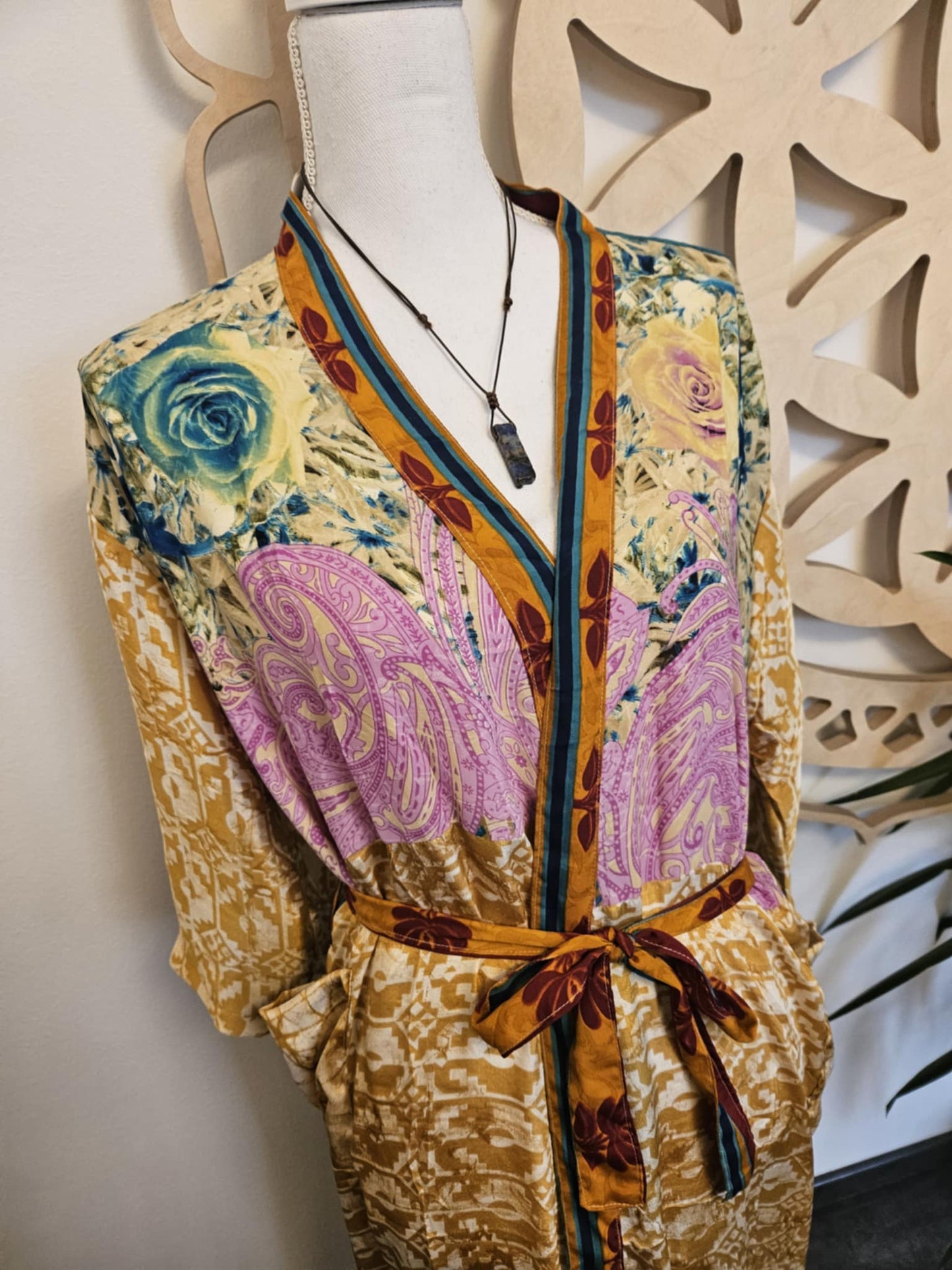 Svileni kimono boginje Venere - recikliran sari - 3