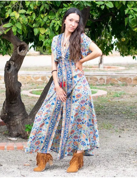 Svilena bohemska obleka Freya Goddess