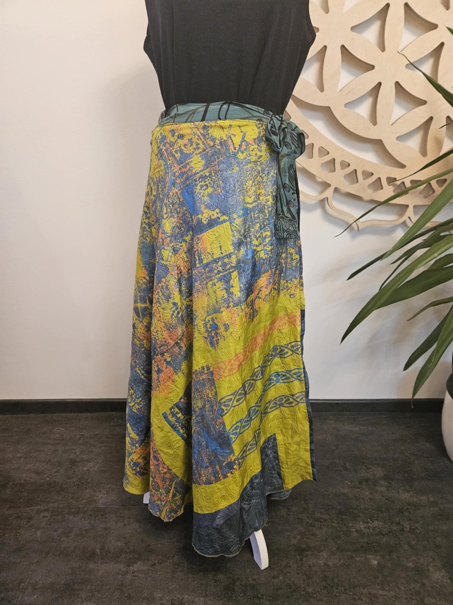 Shakti Reversible krilo – reciklirana svila Sari TEMNO ZELENA